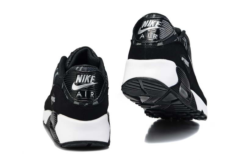 Nike Air Max 90 Chaussures Hommes pre Bande Noir Blanc (2)